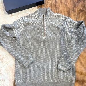 Vineyard Vines Gray Nordic Zip-Up Sweater